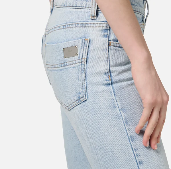 Elisabetta Franchi Jeans^Jeans skinny in cotone stretch con placca logo Lightdenim